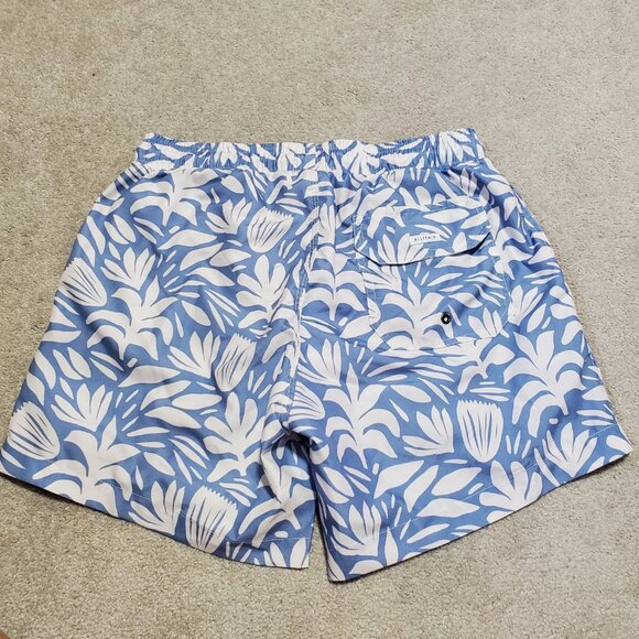 ALLFENIX Botanical Cabana Swim Trunks 5.5" Mesh Liner Powder Blue Men's Medium - Picture 4 of 13